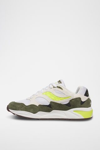 Nubuck Sneakers Grid Shadow 2 - Wit en Groen