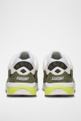 Nubuck Sneakers Grid Shadow 2 - Wit en Groen
