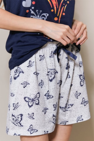 Pijama Einat - Azul-marinho e cinzento-claro - Just for Victoria