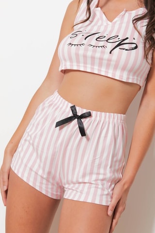 Crop top e calções Baby - Rosa