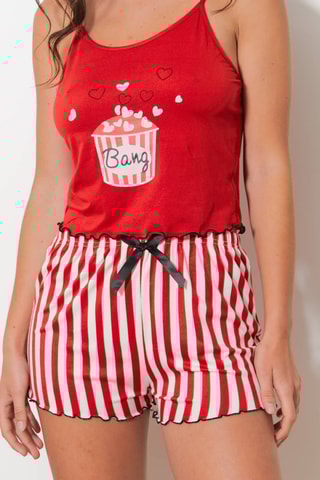 Camisola de alças e calções Bang - Vermelho