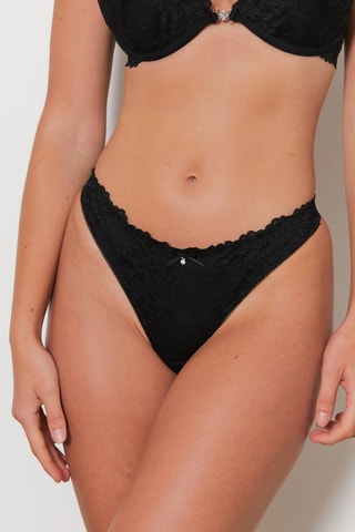 Voorgevormde Beha en String Port - Zwart