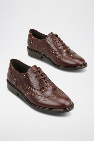 Stringate in pelle Vlaia - Marrone