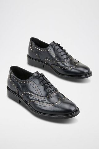 Stringate in pelle Vlaia - Nero