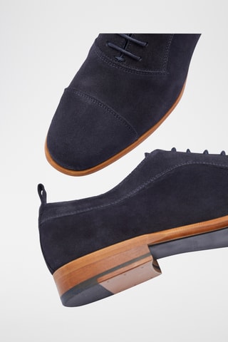 Oxford in pelle scamosciata Corello - Navy