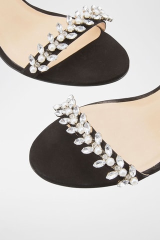 Sandali con tacco in pelle scamosciata Ojao - Nero