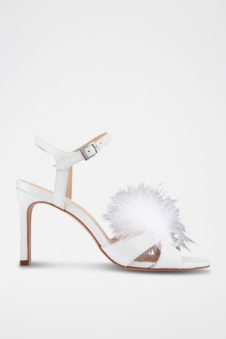 Sandali con tacco in pelle Olimpia - Bianco