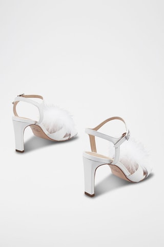 Sandali con tacco in pelle Olimpia - Bianco