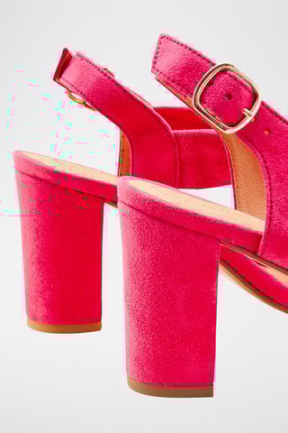 Sandali con tacco in pelle scamosciata di capra Vuko - Rosa