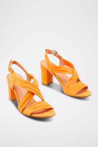 Sandali in pelle scamosciata di capra Vuko - Arancione