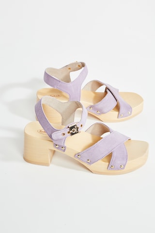 Leren Sandalen met Hak Pescura - Lila