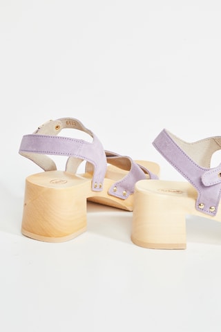 Leren Sandalen met Hak Pescura - Lila