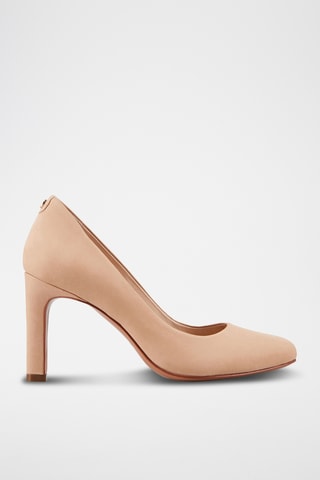 Zapatos de piel de tacón Zaina - Beige