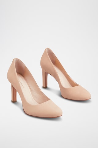 Zapatos de piel de tacón Zaina - Beige
