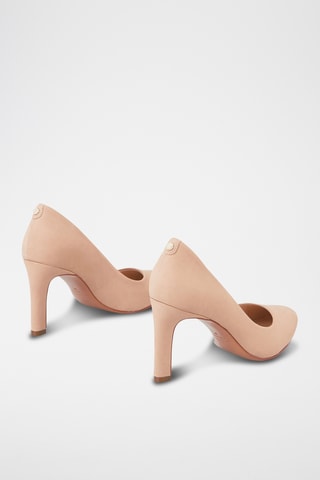 Zapatos de piel de tacón Zaina - Beige