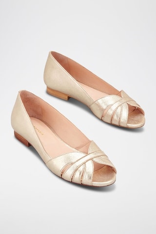 Sabrinas em couro de cabra Vayna - Dourado