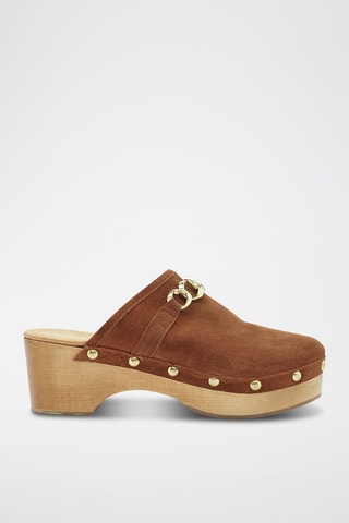 Nubuck Clogs Violetea - Bruin