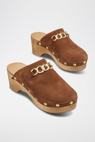 Nubuck Clogs Violetea - Bruin