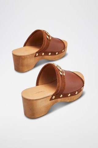 Leren Clogs Violetti - Bruin