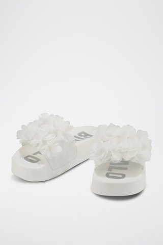 Vegan Leren Platform Muiltjes Fabia - Wit