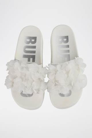 Vegan Leren Platform Muiltjes Fabia - Wit