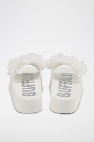 Vegan Leren Platform Muiltjes Fabia - Wit