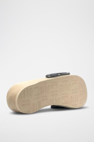 Leren Muiltjes met Hak - Zwart