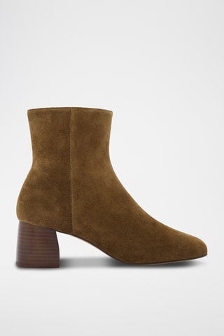 Botins em couro de vitelo nobuck Kayea - Castanho