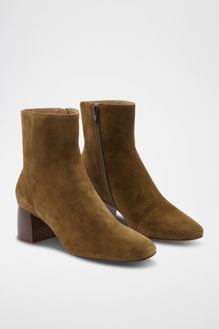 Botins em couro de vitelo nobuck Kayea - Castanho