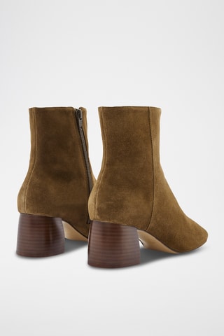 Botins em couro de vitelo nobuck Kayea - Castanho