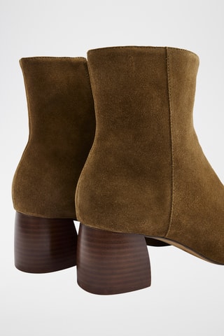 Botins em couro de vitelo nobuck Kayea - Castanho