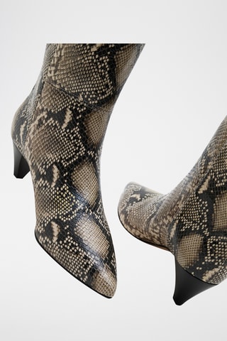 Stivaletti in pelle di vitello Kristen - Marrone e nero 