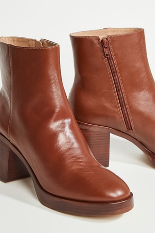 Kalfsleren Enkellaarzen Teanna - Bruin