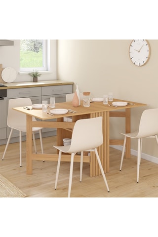 Tavolo da pranzo pieghevole Faustine - Effetto legno - 150 x 80 x 75 cm