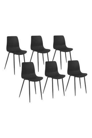 Sedie Nala nero e piedi in metallo - Set x 6