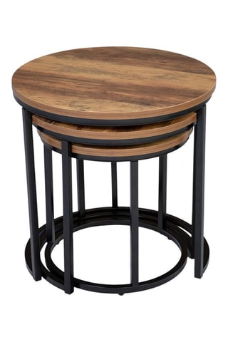 3 tavolini Elize - Effetto legno e nero