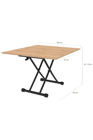 Tavolino regolabile Tribeca - Effetto legno - 100 x 57-114 x 30-75 cm