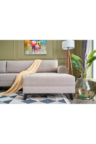 Canapé d'angle panoramique convertible Belen Crème