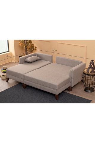 Canapé d'angle gauche convertible Bella Corner Taupe