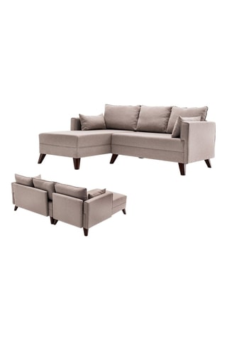 Canapé d'angle gauche convertible Bella Corner Taupe