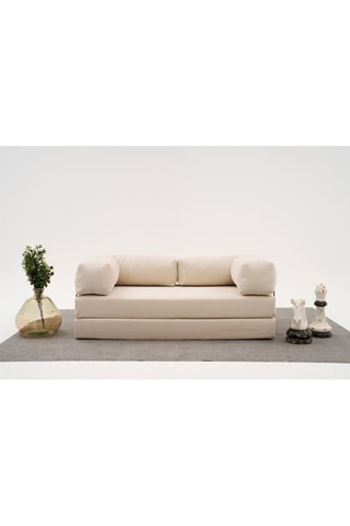 Canapé modulable convertible Comfort - Ecru - 3 places - En tissu chenille