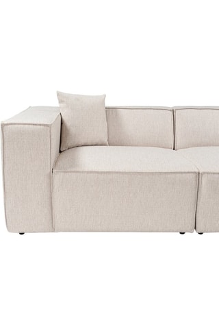 Canapé en hêtre Lora - Ecru - 2 places - Revêtement polyester