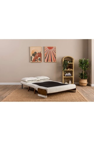 Canapé convertible - Blanc - 2 places - Revêtement polyester - Couchage 120 x 190 cm