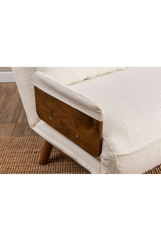 Canapé convertible - Blanc - 2 places - Revêtement polyester - Couchage 120 x 190 cm