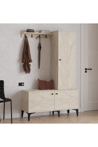 Meuble d'entrée 3 portes Lex - 110 x 175 x 40 cm