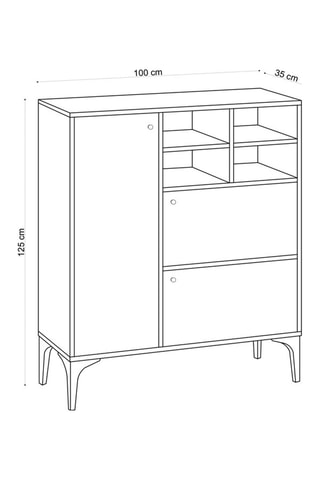 Meuble de rangement 3 portes - 100 x 35 x 125 cm