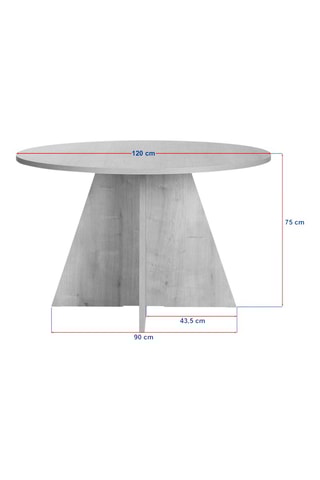 Table à manger Virella - 120 x 75 x 120 cm