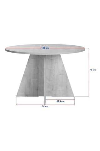 Table à manger Virella - 120 x 75 x 120 cm