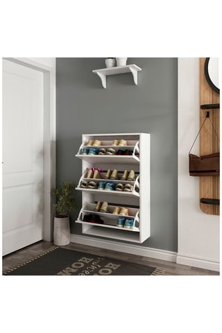 Meubles à chaussures 3 abattants Lupa - Blanc