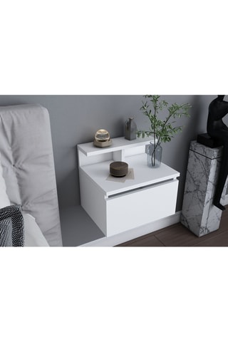 Table de chevet murale 1 tiroir - 39,8 x 31,9 x 35 cm 